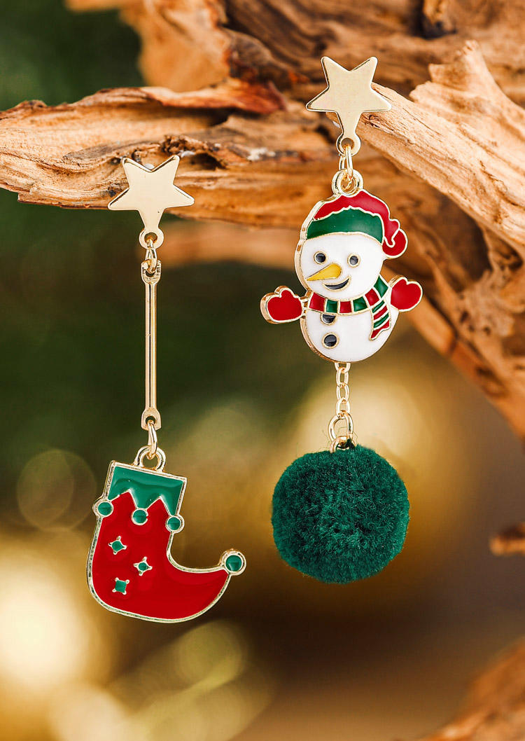 Christmas Tree Snowman Santa Claus Earrings