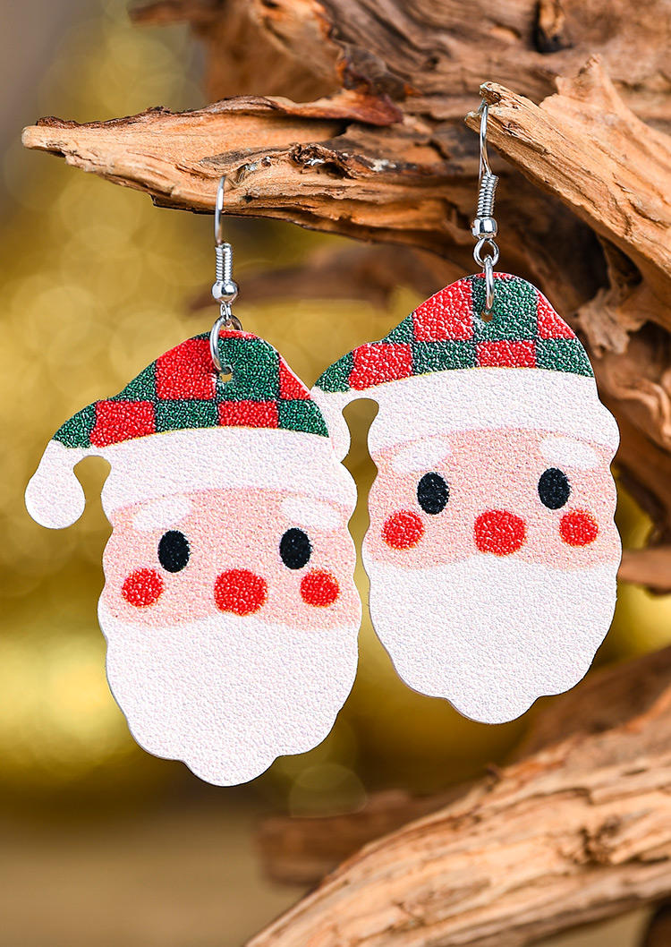 

Earrings Christmas Santa Claus Pendant Earrings in Green,Red. Size