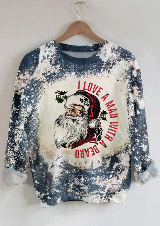 Sweatshirts Christmas Santa Claus I Love A Man With A Beard Sweatshirt - Dark Grey in Gray. Size: M,S