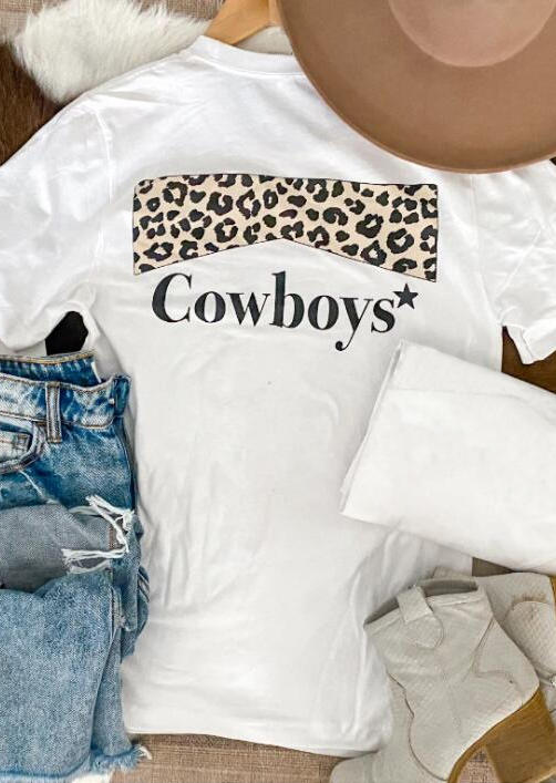

T-shirts Tees Cowboys Leopard T-Shirt Tee in White. Size: ,M