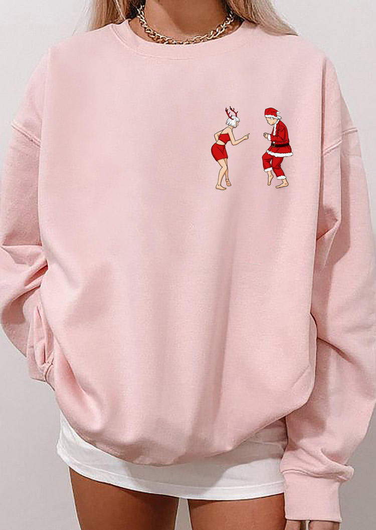 

Sweatshirts Christmas Long Sleeve O-Neck Sweatshirt in Pink. Size: ,M,L,XL