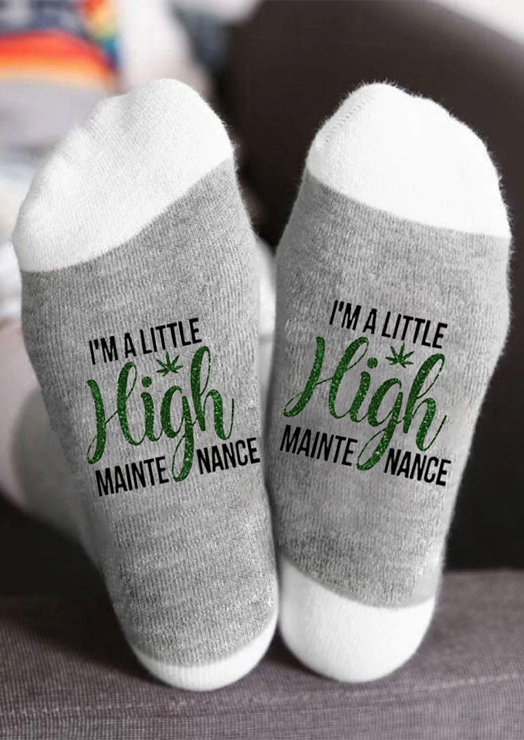 

Crew Socks I'm A Little High Maintenance Crew Socks in Black. Size