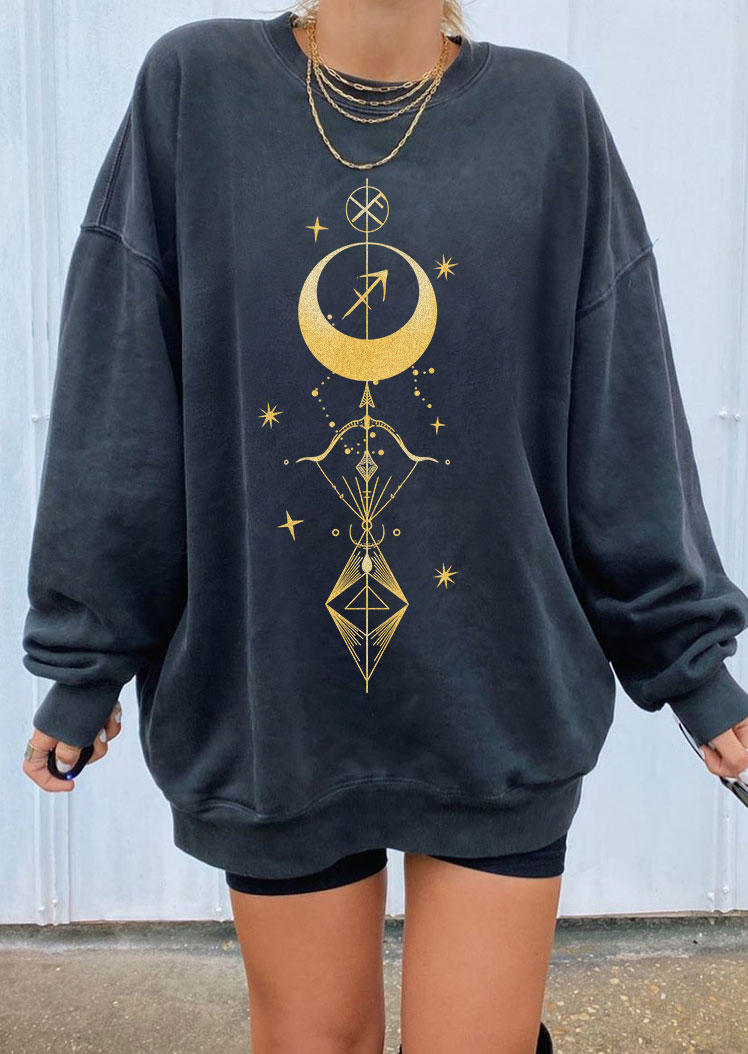 

Sweatshirts Universe Sun Moon Star Sweatshirt in Dark Grey. Size: ,M,L,XL