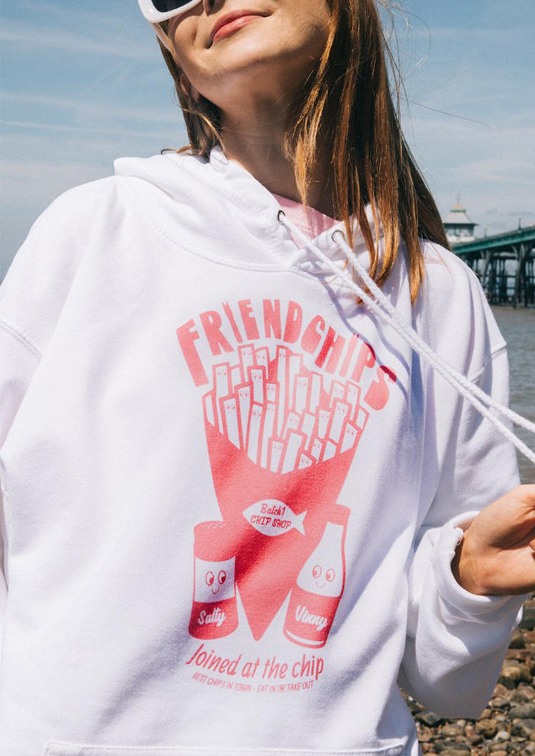 

Hoodies Friendchips Joined At The Chip Hoodie in White. Size: ,M,L,XL