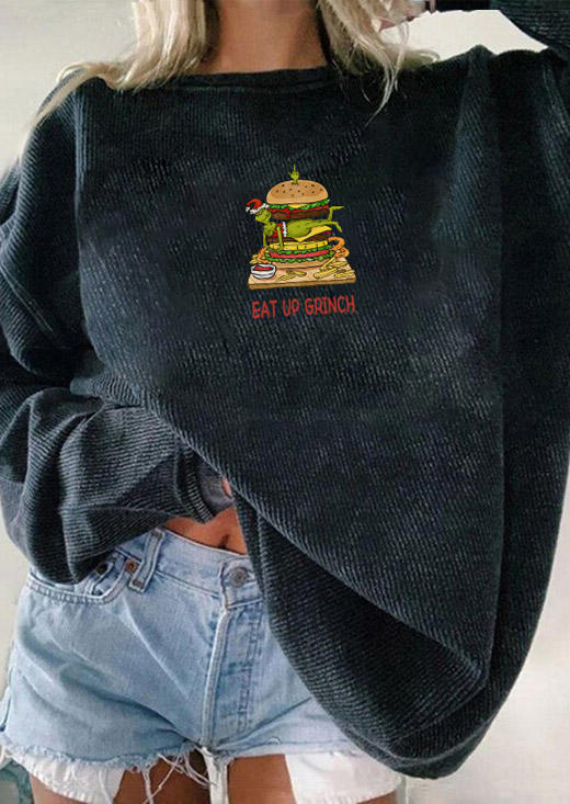 

Sweatshirts Eat Up Hamburger Long Sleeve Sweatshirt in Black. Size: ,M,L,XL