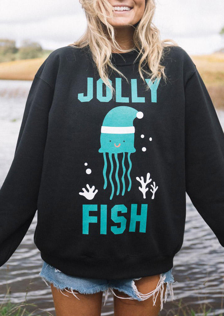 

Sweatshirts Jolly Fish Long Sleeve Sweatshirt in Black. Size: ,M,L,XL