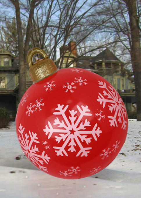 

Christmas Decoration Christmas PVC Inflatable Toy Ball Decoration Ornament in Red. Size