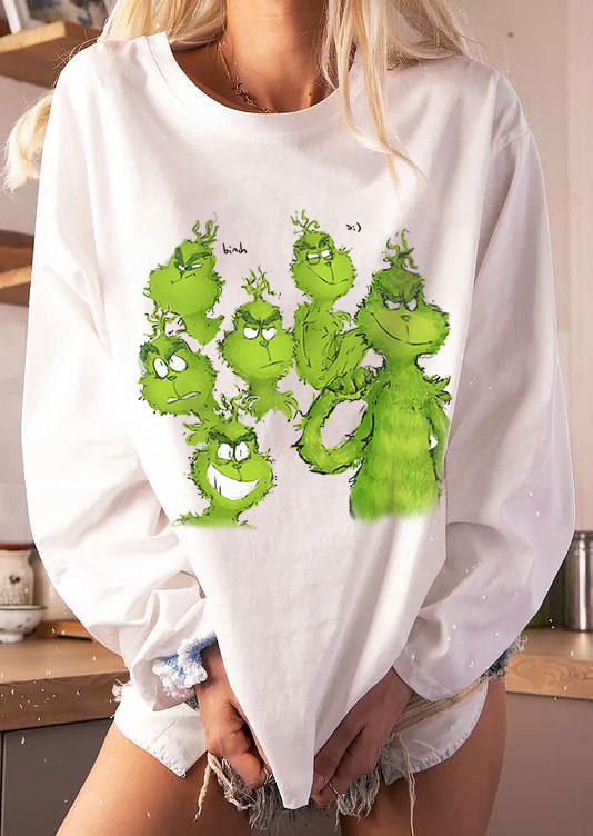 

Sweatshirts Christmas Cartoon Graphic Sweatshirt in White. Size: ,M,L,XL