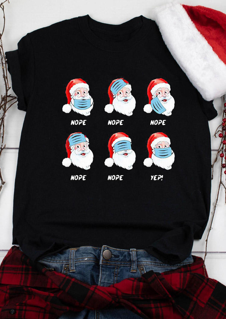 

T-shirts Tees Santa Claus Nope T-Shirt Tee in Black. Size: ,M,L,XL