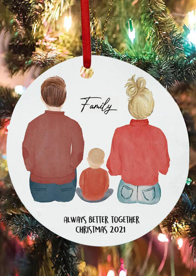 Christmas Decoration Family Always Better Together 2021 Ornament in Multicolor. Size: One Size