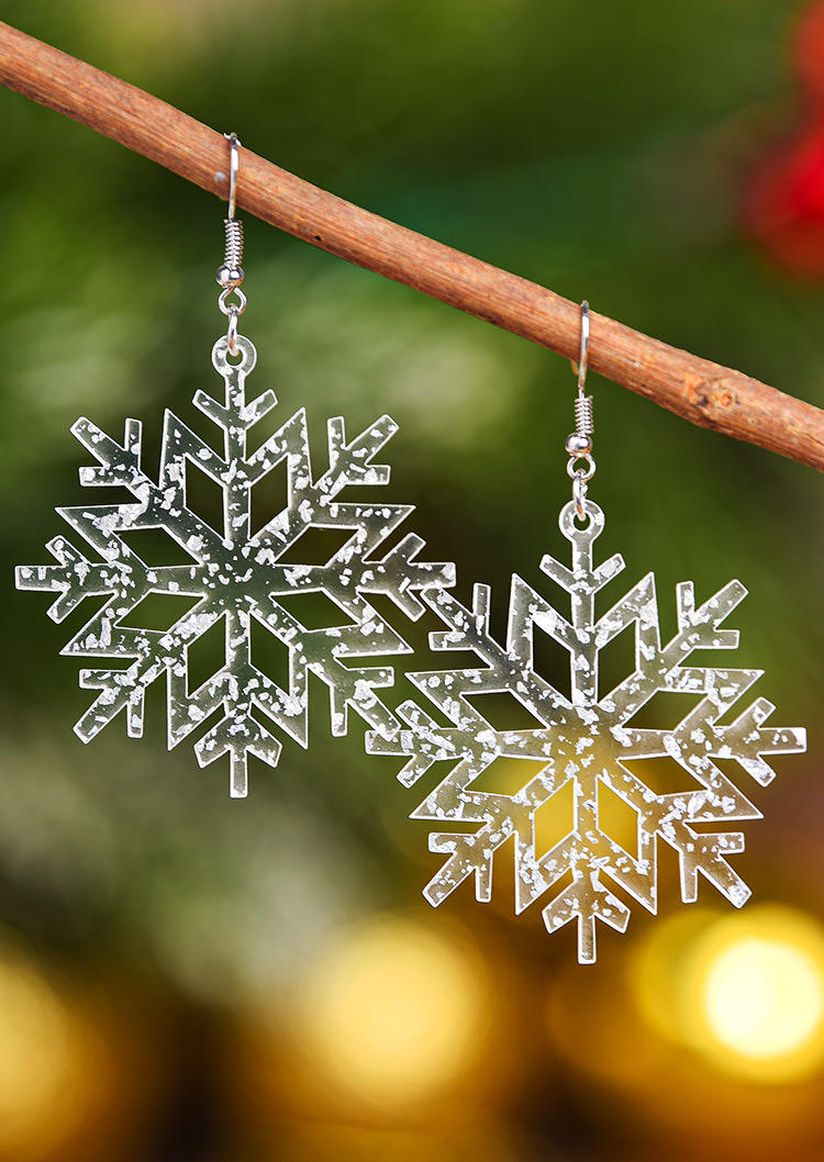 

Earrings Christmas Snowflake Acrylic Earrings in White. Size