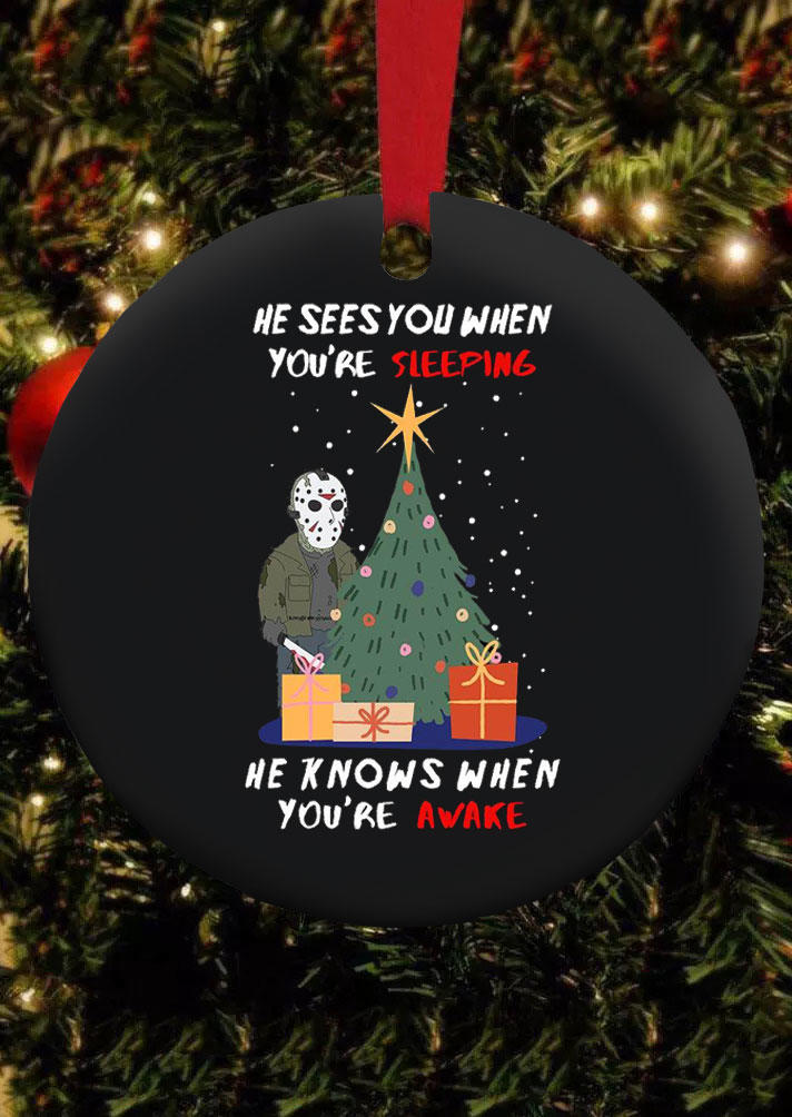 

Christmas Decoration Funny Horror Movie Character Christmas Ornament in Black. Size