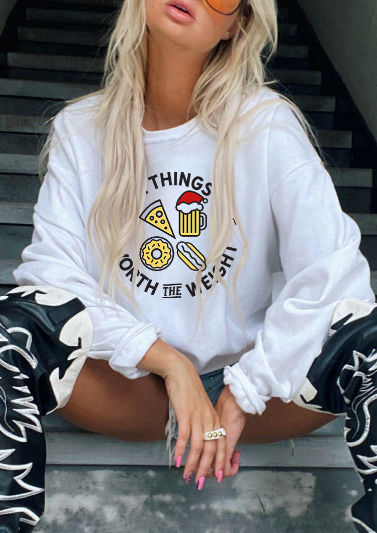 

Sweatshirts Some Things Are Worth The Weight Sweatshirt in White. Size: ,M,L,XL