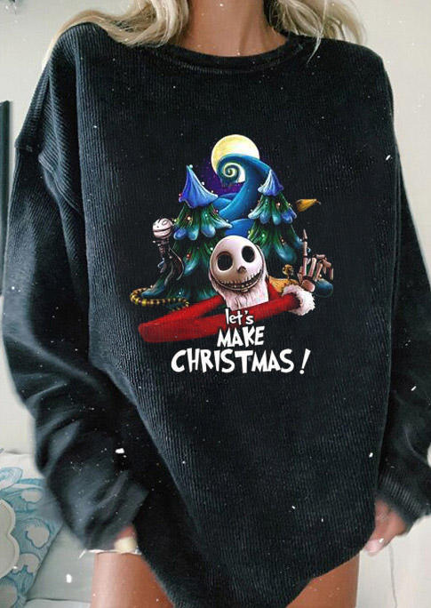 

Sweatshirts Let' Make Christmas Long Sleeve Sweatshirt in Black. Size: ,M,L,XL
