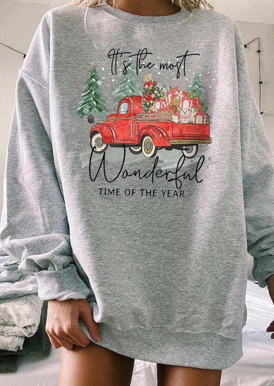 

Sweatshirts Christmas It' The Most Wonderful Time Of The Year Sweatshirt in Light Grey. Size: ,M,L,XL
