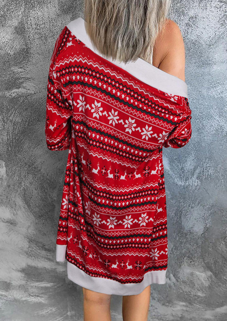 Cardigans Christmas Reindeer Snowflake Cardigan in Red. Size: S,L