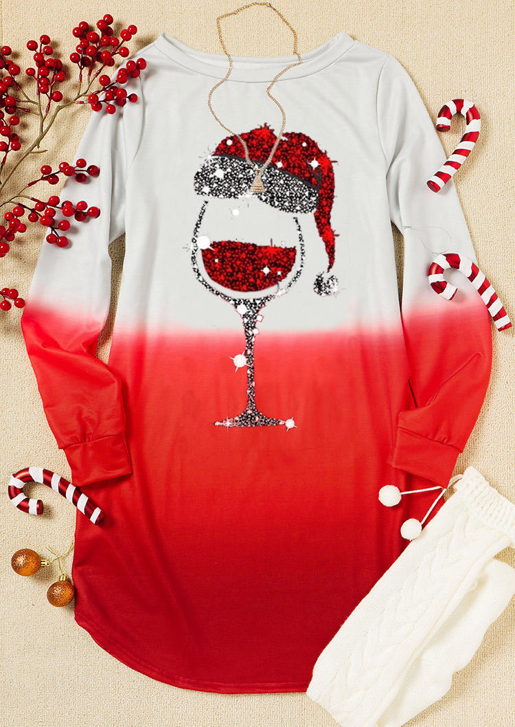 

Mini Dresses Hat Gradient Wine Mini Dress in Red. Size: L,M,,XL