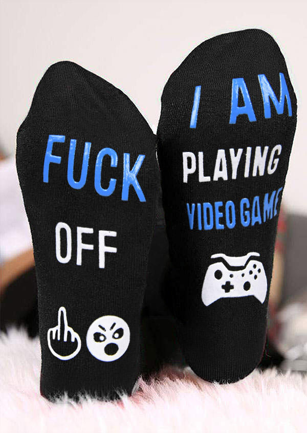 I Am Playing Video Game Crew Socks - Black