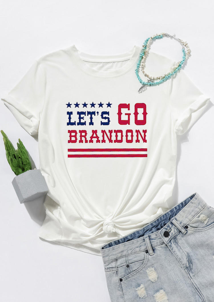 

T-shirts Tees Let's Go Brandon T-Shirt Tee in White. Size