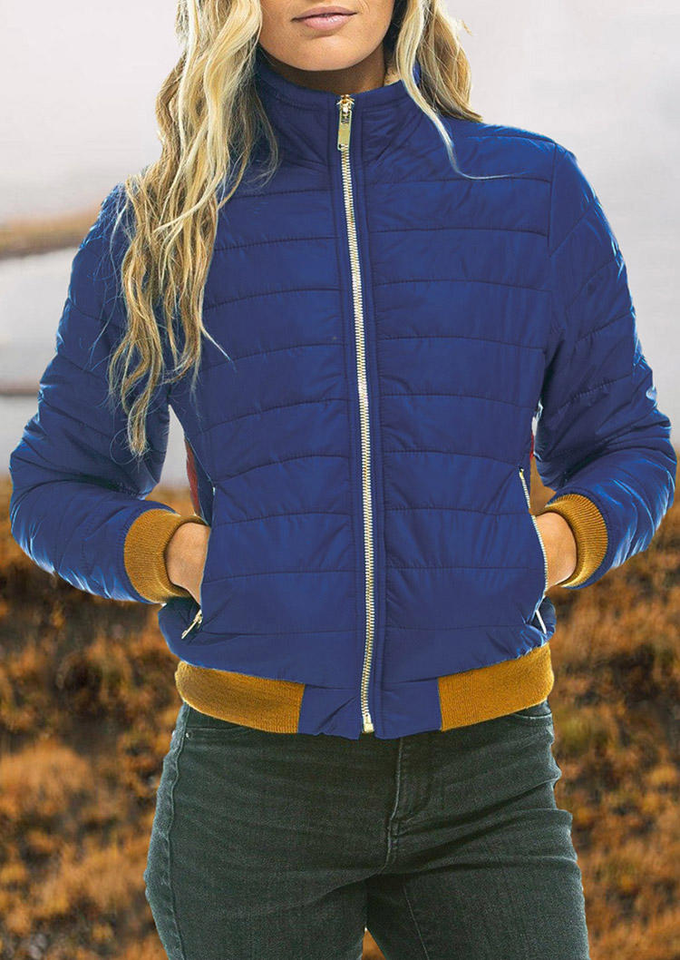 

Coats Rainbow Zipper Pocket Parka Coat in Deep Blue. Size