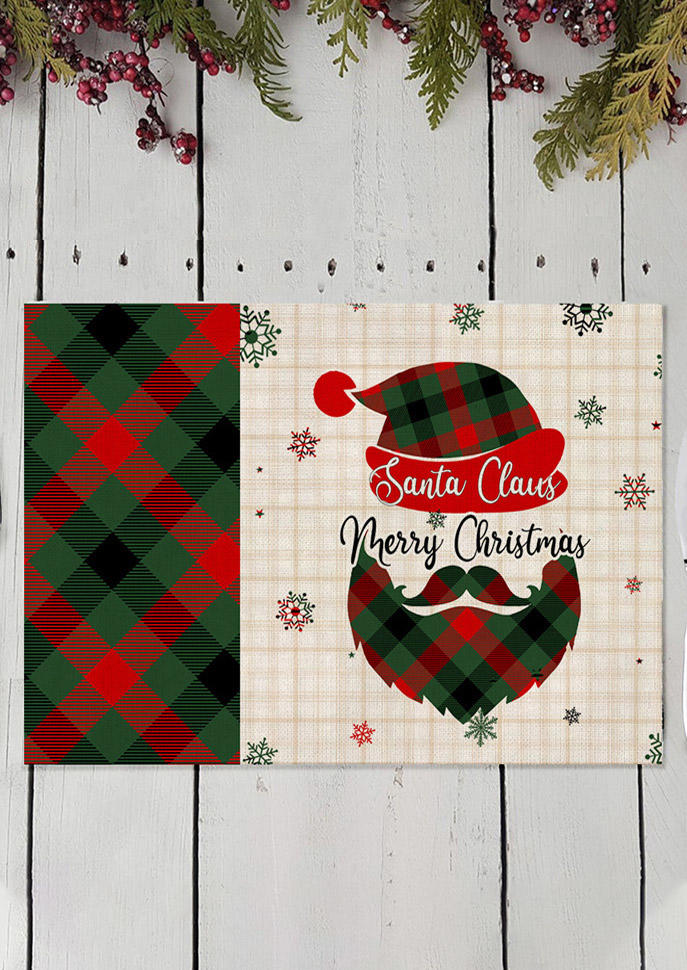 

Christmas Decoration Christmas Santa Claus Buffalo Plaid Placemat in Pattern1,Pattern2,Pattern3. Size