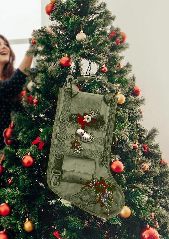 

Tactical Christmas Stocking in Green,Black,Apricot. Size