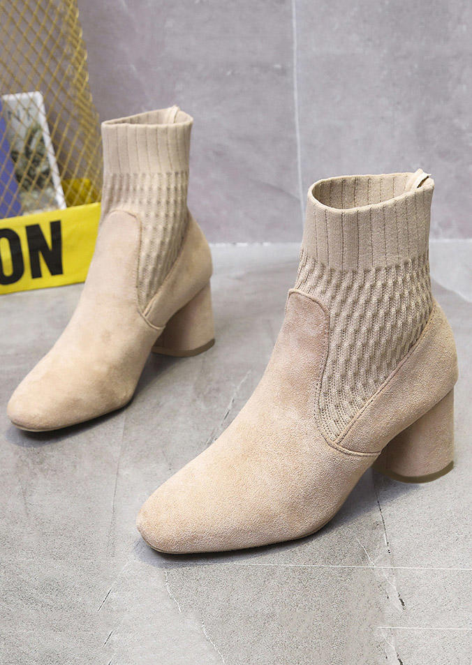 

Boots Winter Warm Heeled Ankle Boots in Apricot. Size: ,37,38,39,40