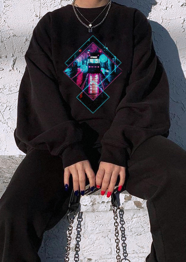 

Sweatshirts Steamwave Tramcar Long Sleeve Sweatshirt in Black. Size: ,M,L,XL