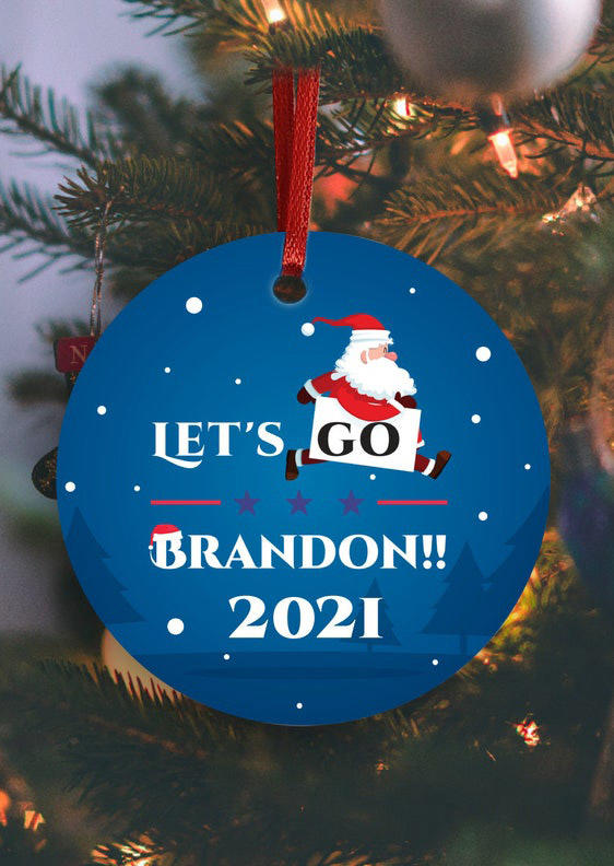 Santa Claus Let's Go Brandon Pendant Ornament