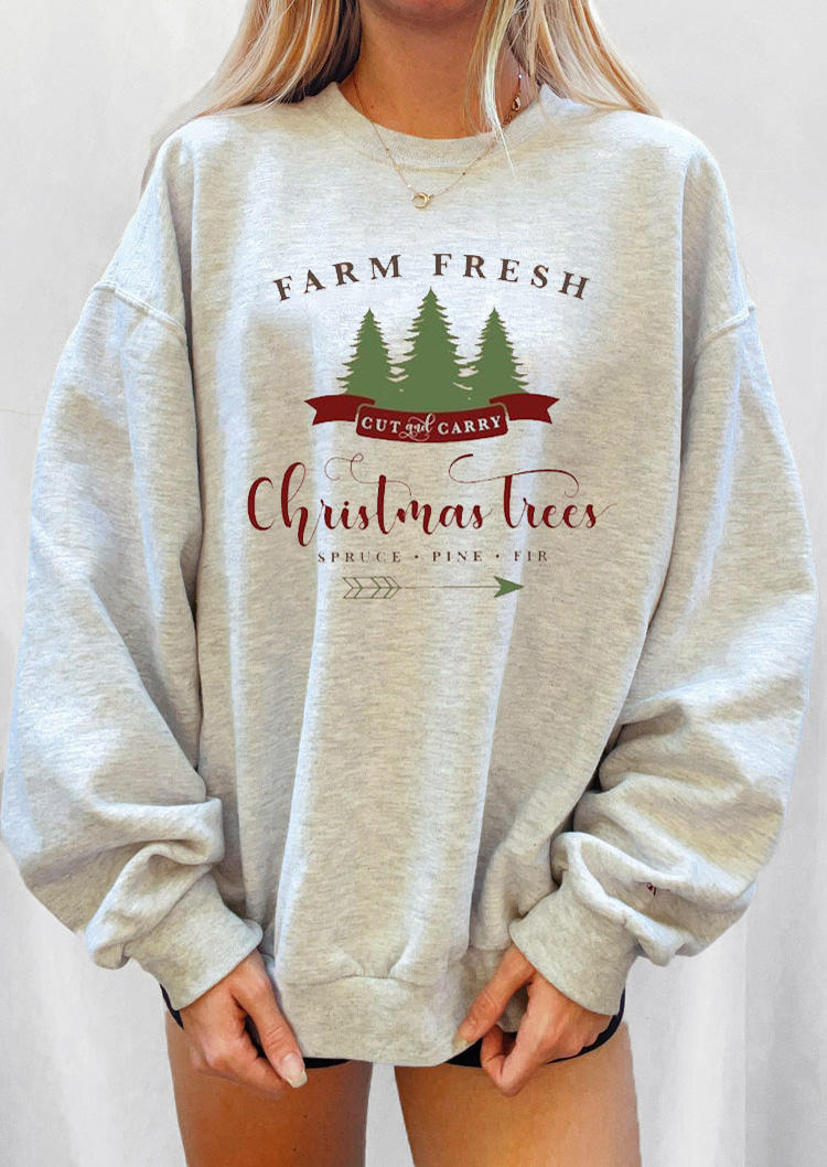 

Sweatshirts Christmas Trees Farm Fresh Sweatshirt in Gray. Size: ,M,L,XL