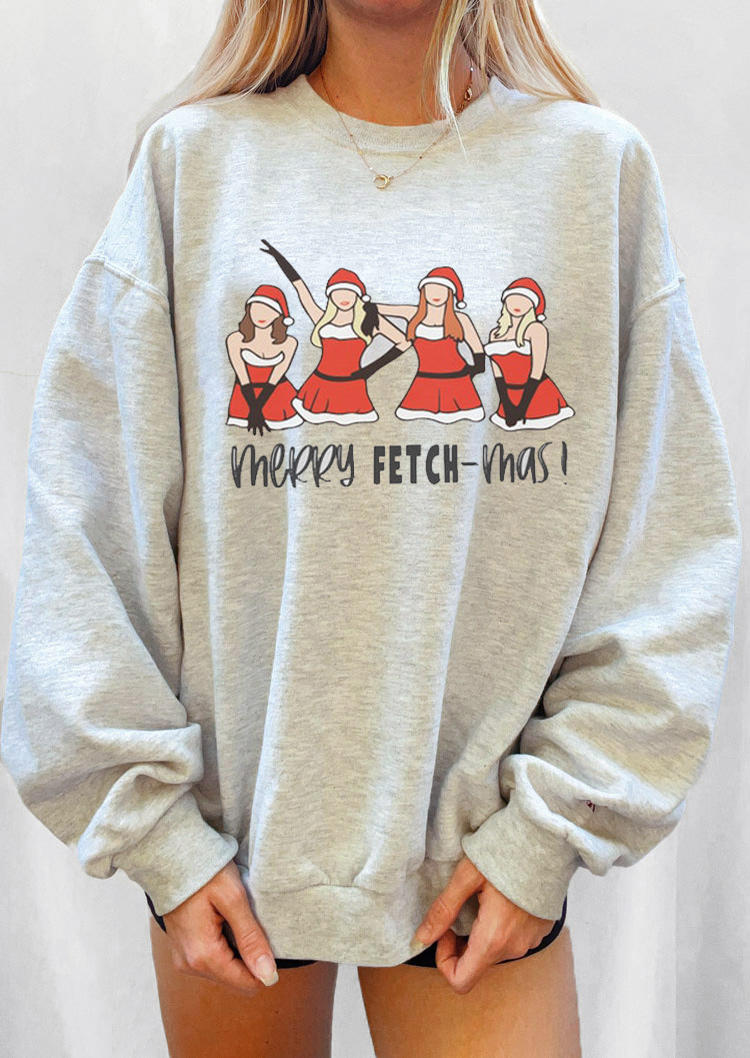

Sweatshirts Merry Fetch-Mas Christmas Girl Sweatshirt in Gray. Size: ,M,L,XL