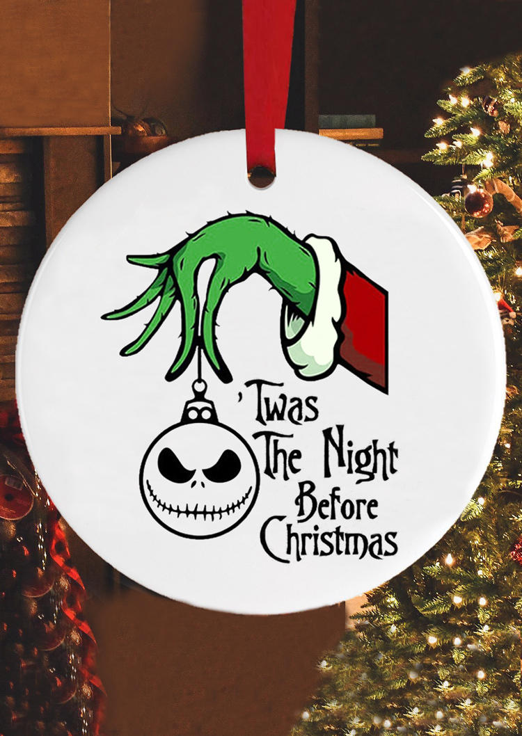 

Christmas Decoration 'Twas The Night Before Christmas Ornament in White. Size