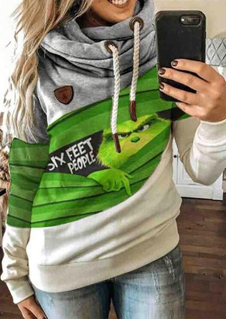 

Hoodies Christmas Six Feet People Cartoon Hoodie in Multicolor. Size: ,M,L,XL
