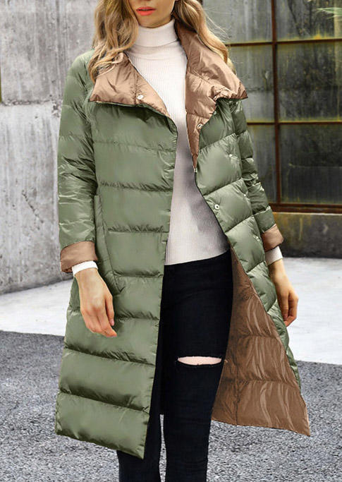 

Coats Winter Double-Sided Long Down Coat in Black. Size