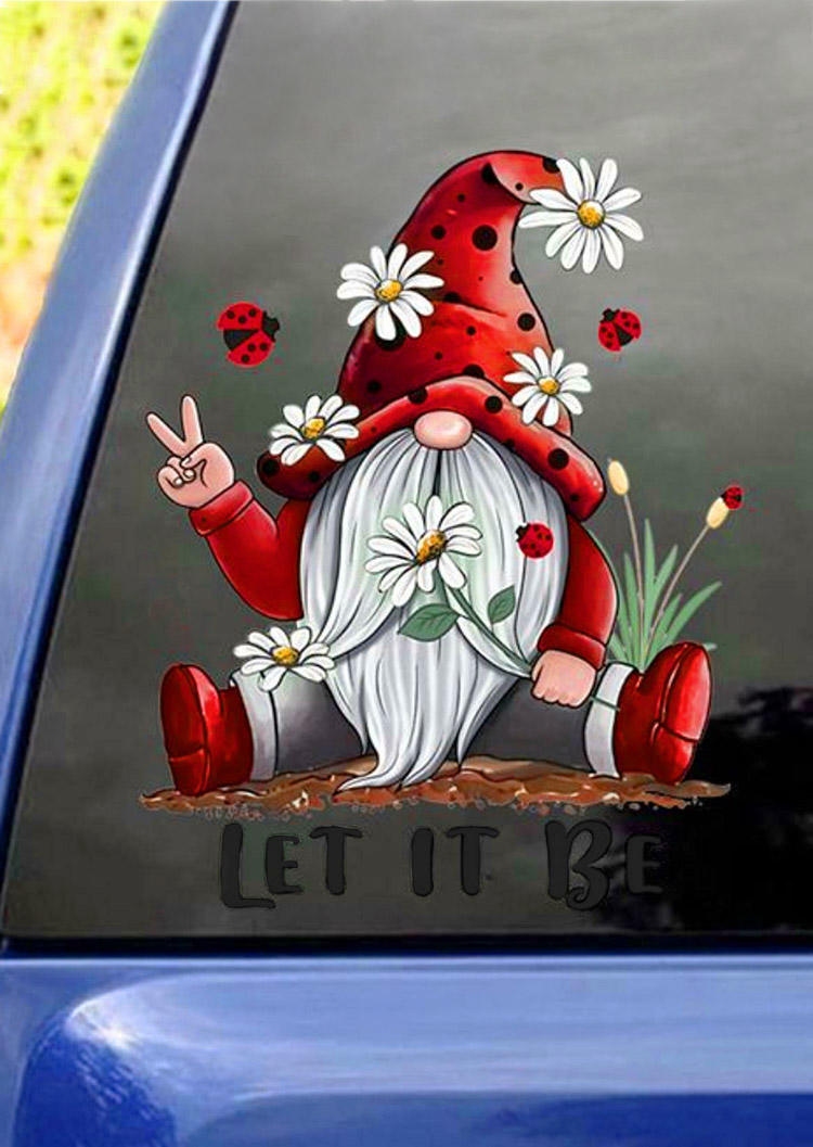 

Christmas Decoration Let It Be Christmas Gnome Car Sticker in Pattern2. Size