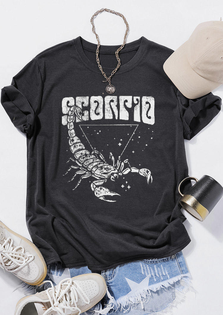 

T-shirts Tees Scorpio O-Neck T-Shirt Tee in Dark Grey. Size: ,M,L,XL