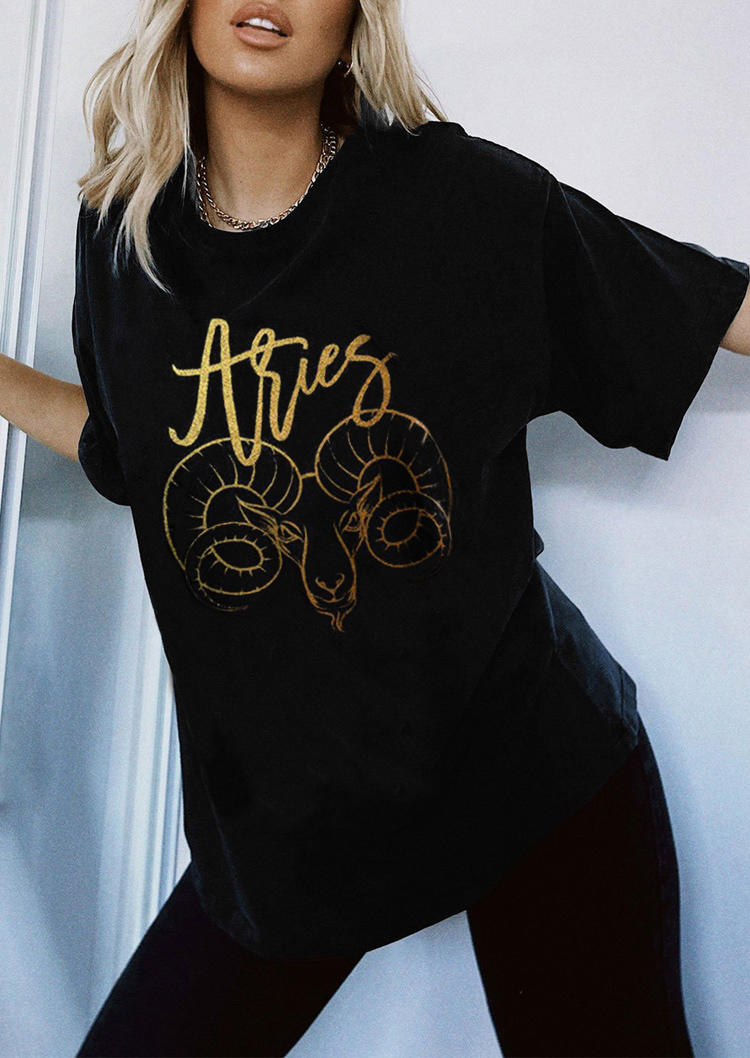 

T-shirts Tees Aries Short Sleeve O-Neck T-Shirt Tee in Black. Size: ,M,L,XL