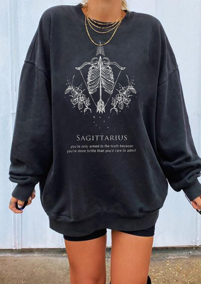 

Sweatshirts Sagittarius Long Sleeve Sweatshirt in Dark Grey. Size: ,M,L,XL