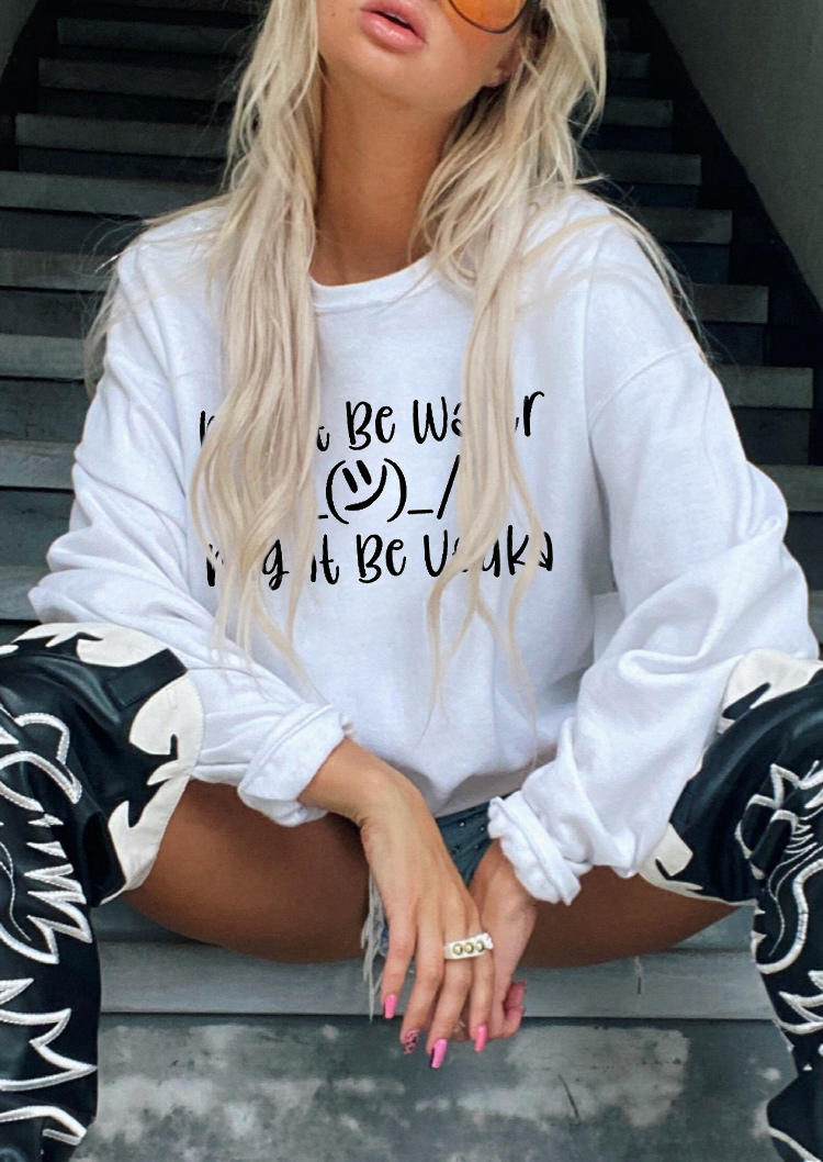 

Sweatshirts Might Be Water Long Sleeve Sweatshirt in White. Size: ,M,L,XL