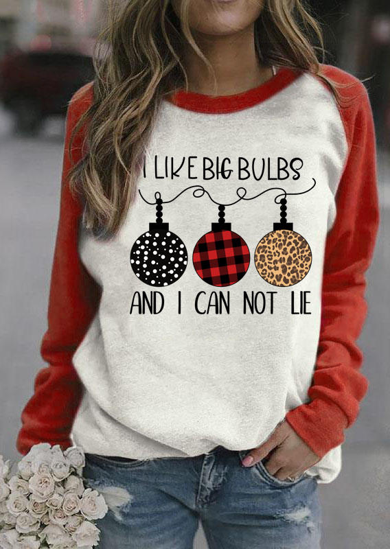 Sweatshirts I Like Big Bulbs And I Can Not Lie Sweatshirt in Red. Size: L,M,S,XL