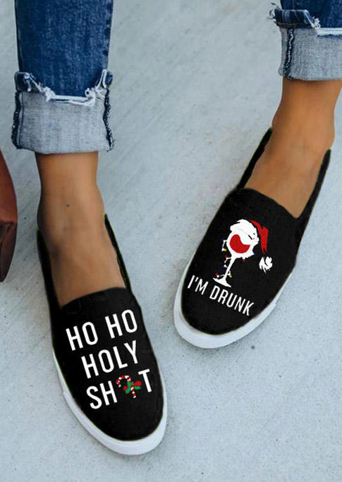

Sneakers Ho Ho Holy Sh!t I'm Drunk Wine Sneakers in Black. Size: ,38,39,40,41
