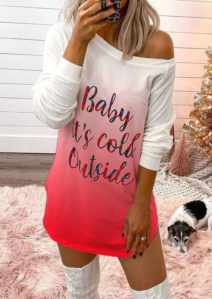 

Mini Dresses Baby It' Cold Outside Gradient Mini Dress in Red. Size: ,M,L,XL