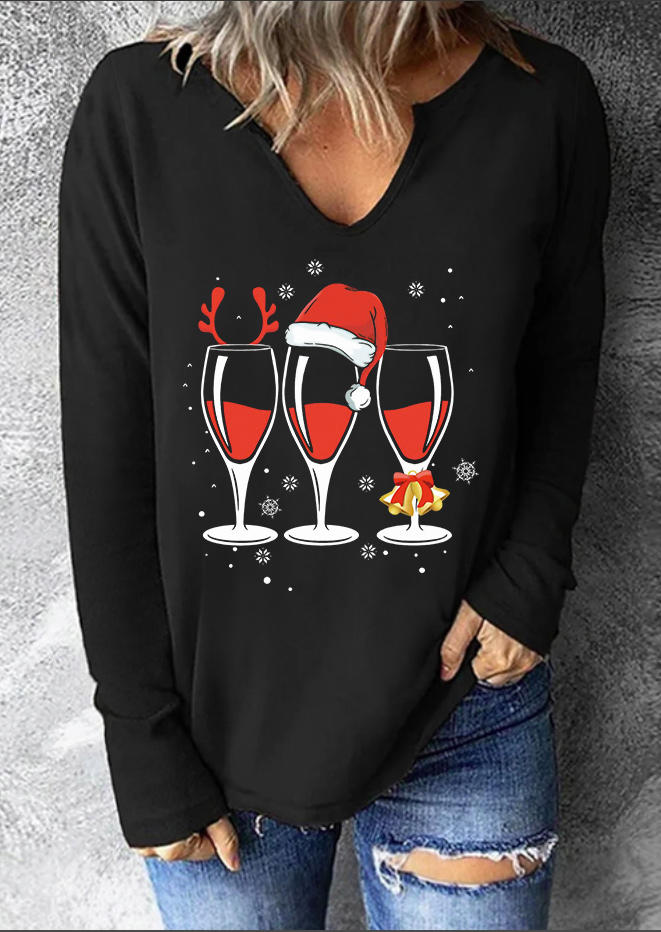 

Sweatshirts Hat Wine Glass Long Sleeve Sweatshirt in Black. Size: L,M