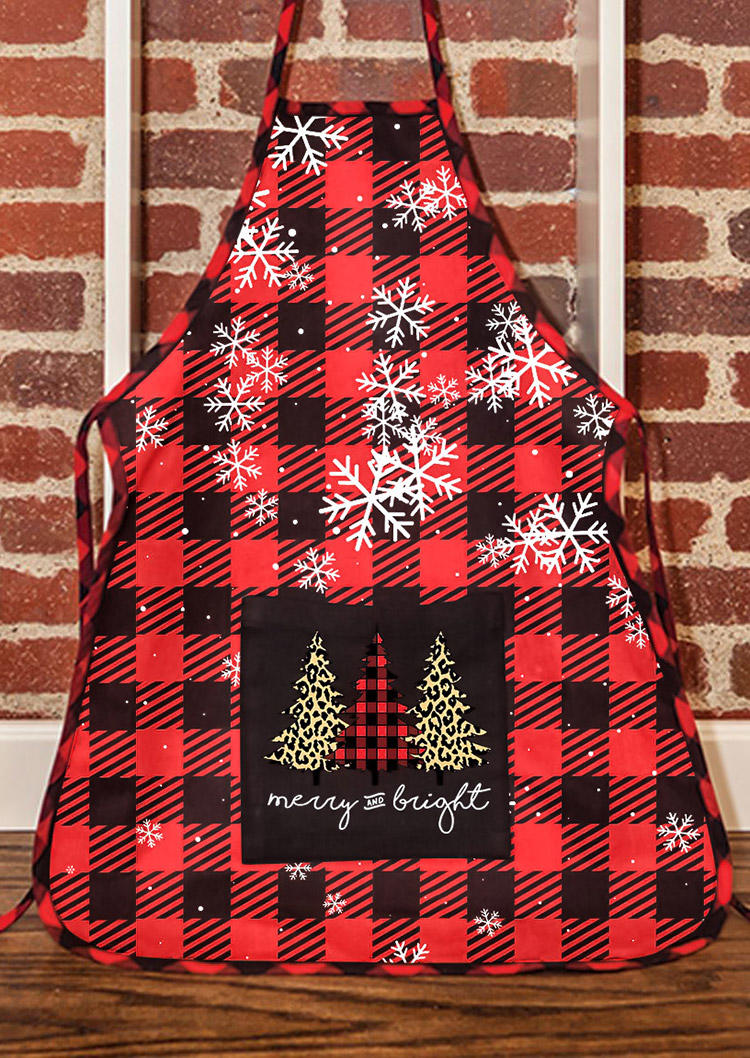 

Tools Merry And Bright Plaid Leopard Christmas Trees Apron in Plaid. Size