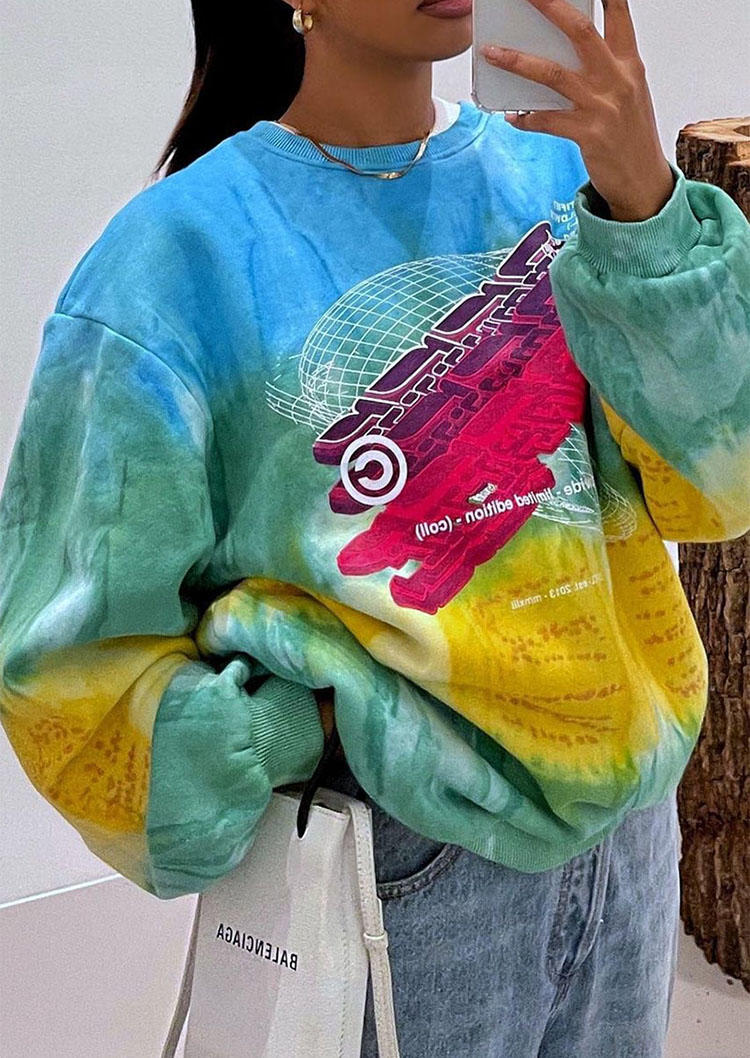 

Sweatshirts Colorful Fleece Long Sleeve Pullover Sweatshirt in Multicolor. Size: ,M,L,XL