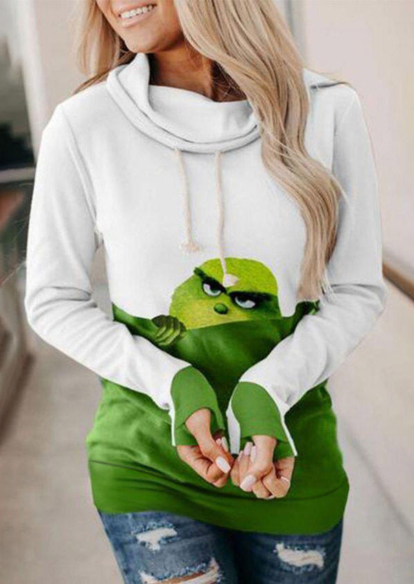 

Sweatshirts Cartoon Thumbhole Sweatshirt in Multicolor. Size: L,M,,XL