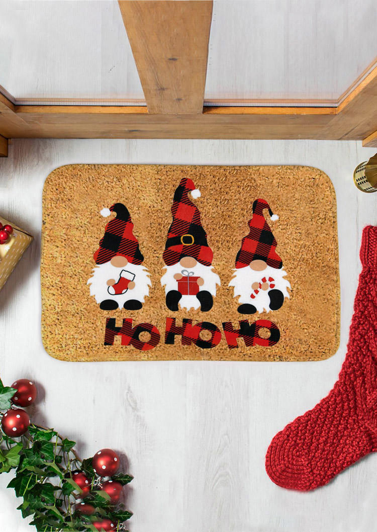 

Christmas Buffalo Plaid Gnomies Carpet in Pattern1. Size