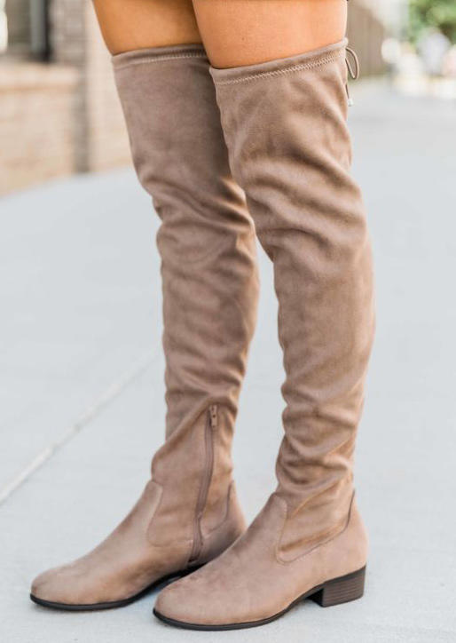 

Boots Winter Zipper Knee-High Round Toe Boots in Camel. Size: ,38,39,40,41