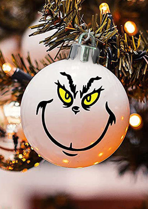 

Christmas Decoration Ball Cartoon Pendant Ornament in White. Size