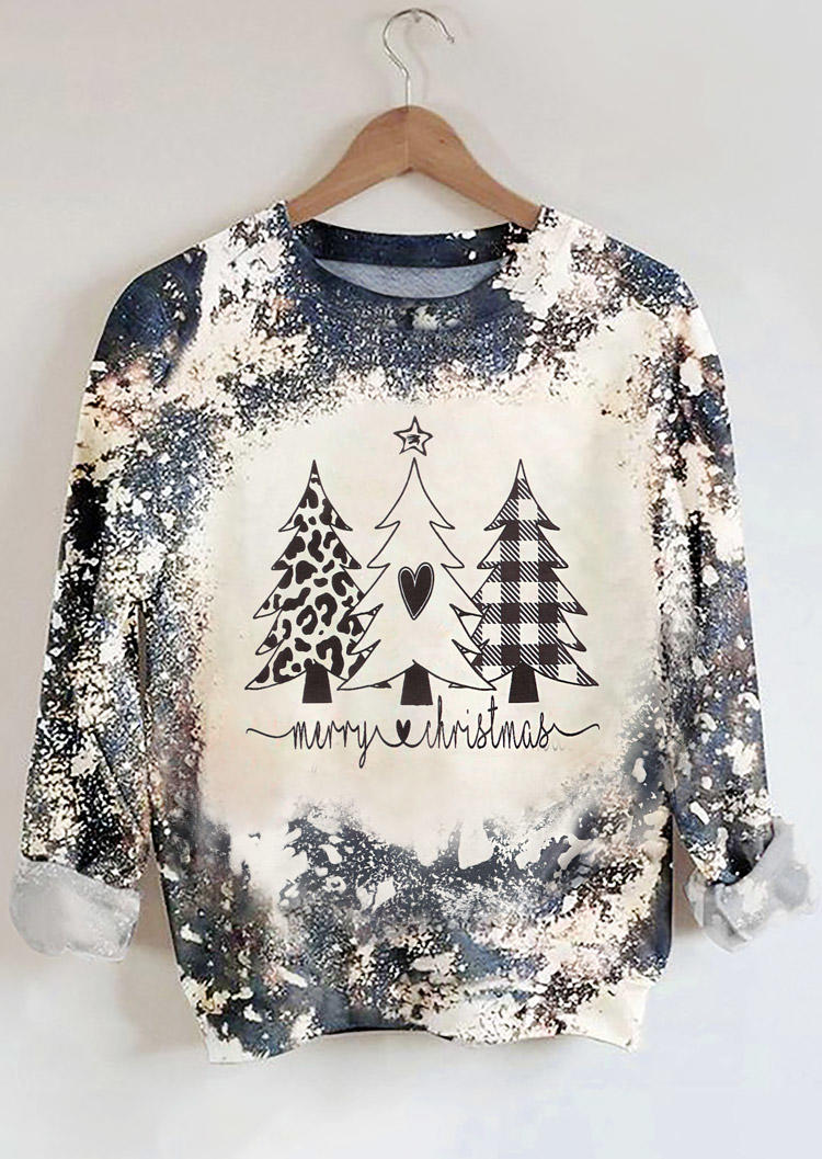 

Sweatshirts Plaid Leopard Tree Bleached Sweatshirt in Multicolor. Size
